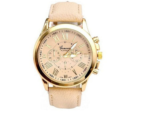 Retro Geneva Three Eye Quartz Couple Watch for Men and Women, gemvire