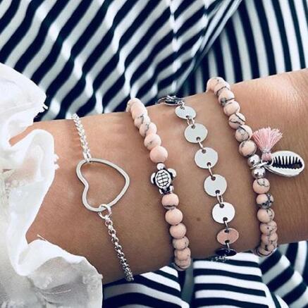 Bead Chain Bracelet and Anklet Set for Women ,gemvire