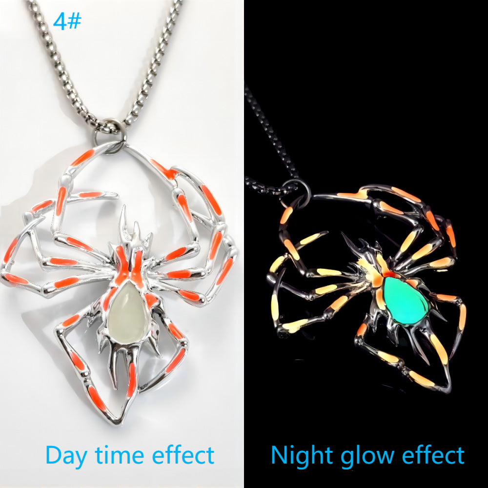 Halloween Glow in the Dark Spider Necklace, gemvire