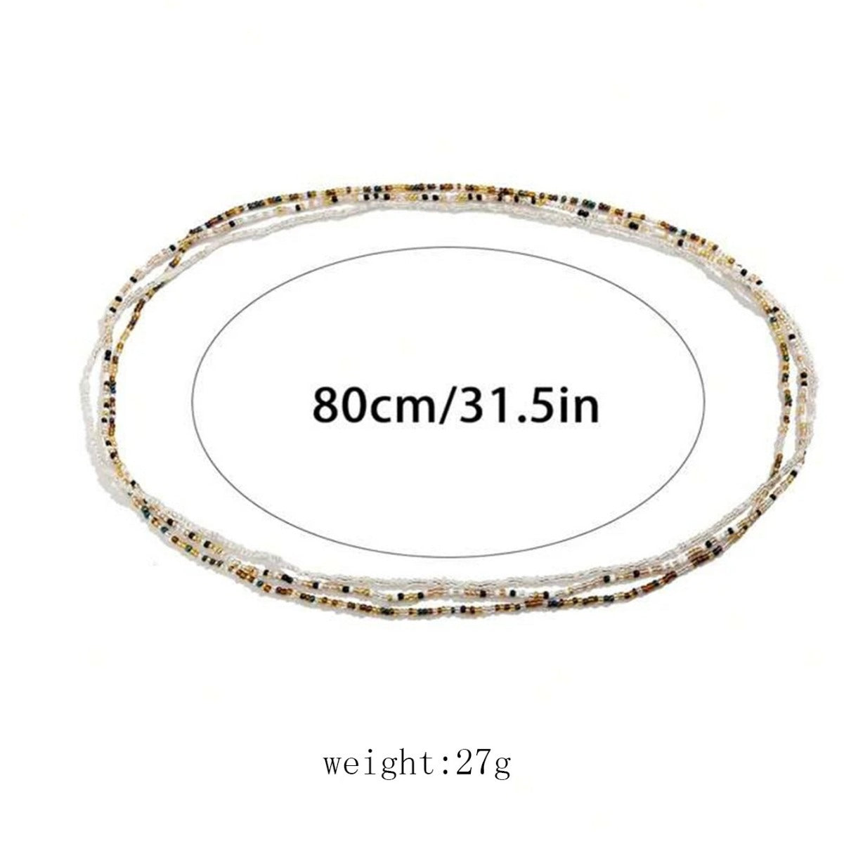 Mixed Color Bead Waist Body Chain Set for Women, gemvire
