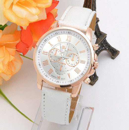 Retro Geneva Three Eye Quartz Couple Watch for Men and Women, gemvire
