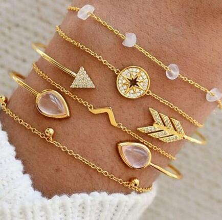 Bead Chain Bracelet and Anklet Set for Women ,gemvire