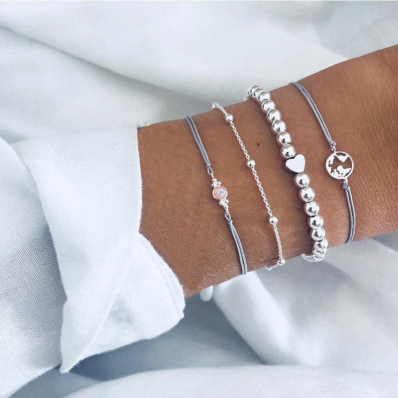 Bead Chain Bracelet and Anklet Set for Women ,gemvire