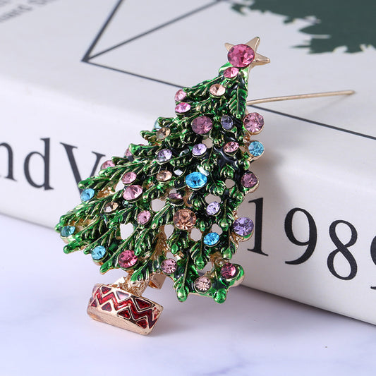 Christmas tree brooch, gemvire