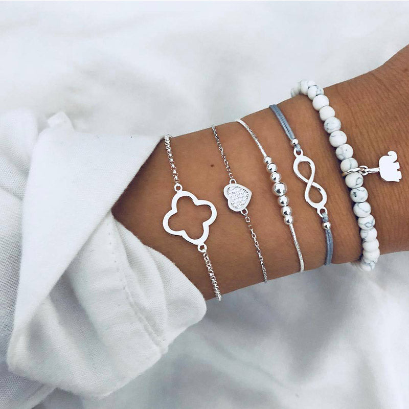 Bead Chain Bracelet and Anklet Set for Women ,gemvire