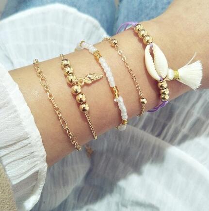 Bead Chain Bracelet and Anklet Set for Women ,gemvire