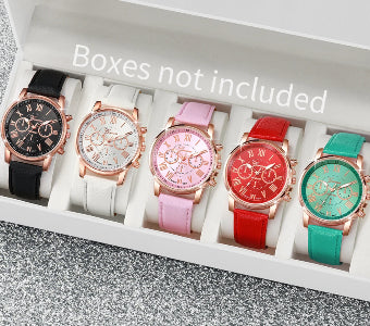 Retro Geneva Three Eye Quartz Couple Watch for Men and Women, gemvire