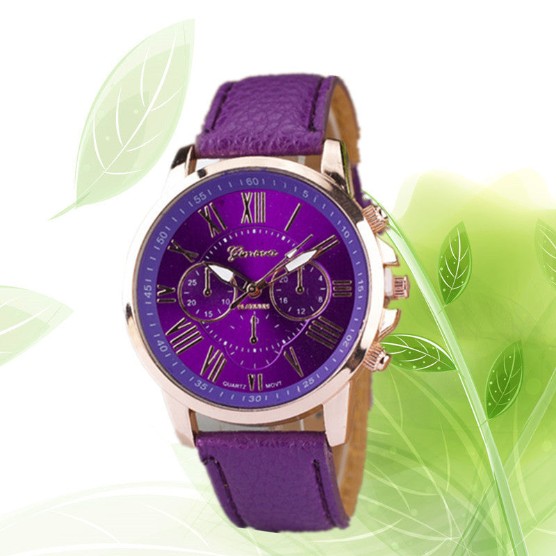 Retro Geneva Three Eye Quartz Couple Watch for Men and Women, gemvire