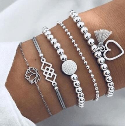 Bead Chain Bracelet and Anklet Set for Women ,gemvire