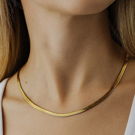 Chunky Double Snake Chain Necklace for Women, gemvire