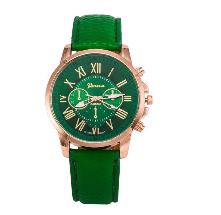 Retro Geneva Three Eye Quartz Couple Watch for Men and Women, gemvire
