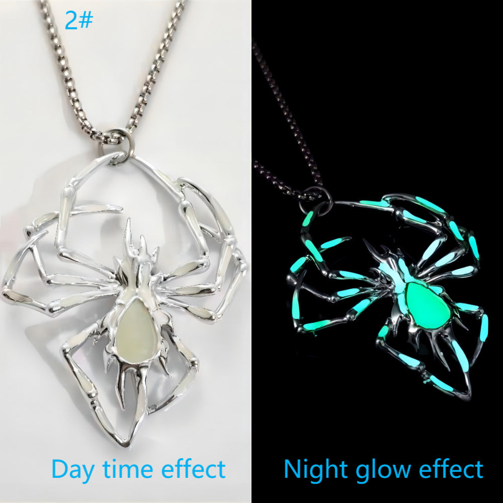 Halloween Glow in the Dark Spider Necklace, gemvire