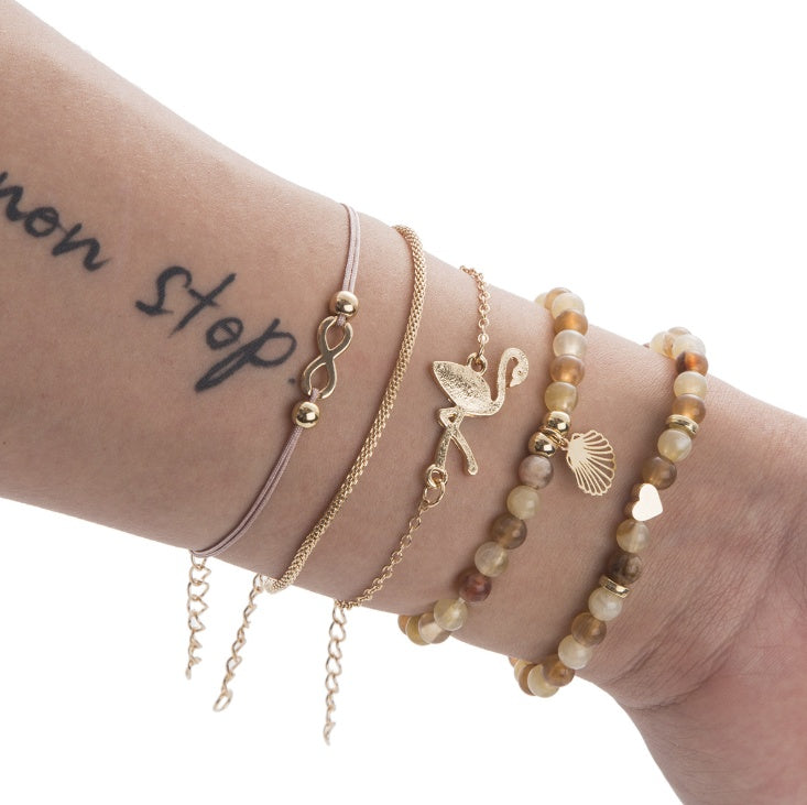 Bead Chain Bracelet and Anklet Set for Women ,gemvire
