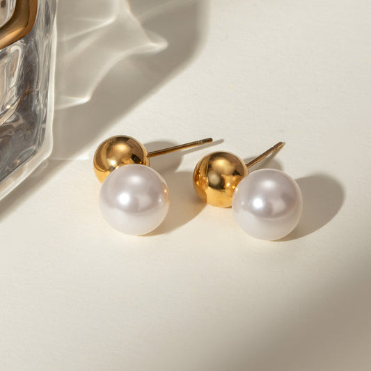 Nautica Dome Pearl Earrings | Statement Pearl Jewelry , gemvire