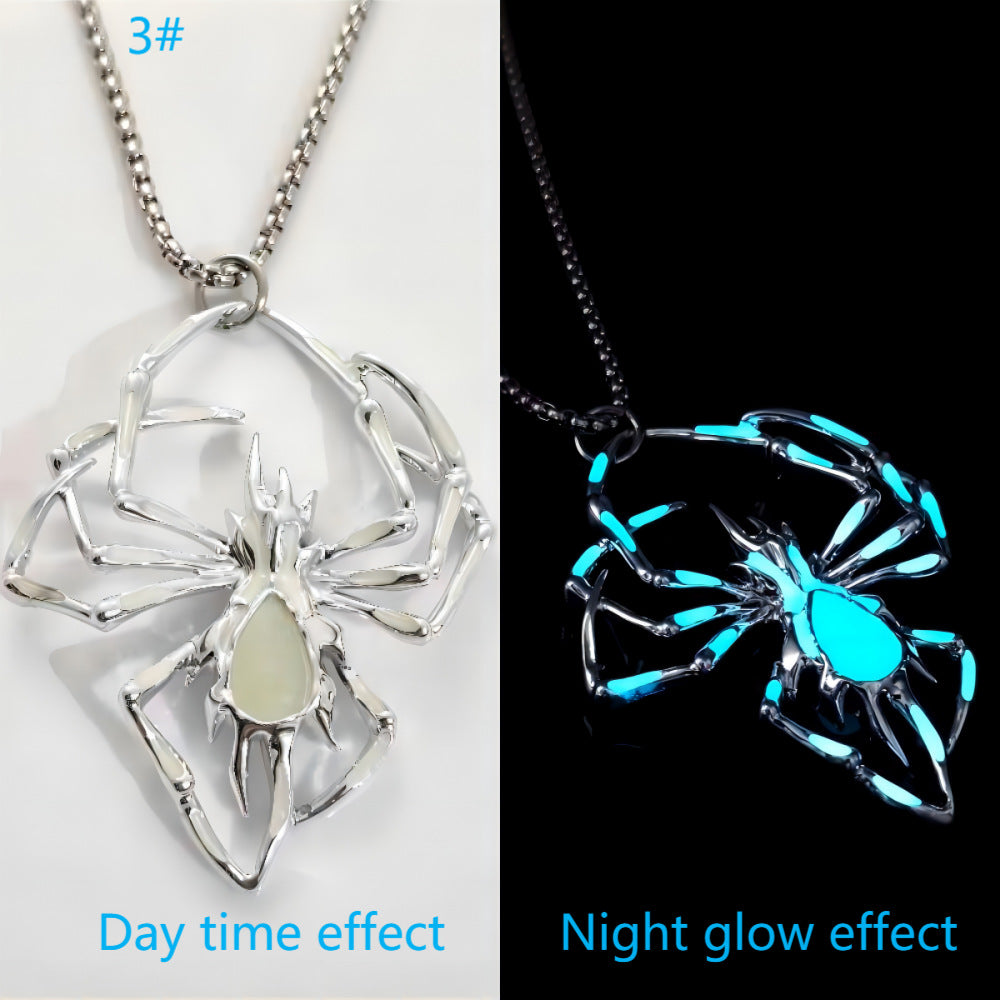 Halloween Glow in the Dark Spider Necklace, gemvire