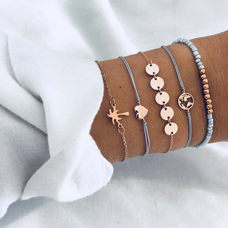 Bead Chain Bracelet and Anklet Set for Women ,gemvire