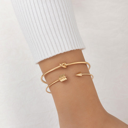 Knotted Arrow Bracelet Set for Women  Adjustable Couple Jewelry, gemvire