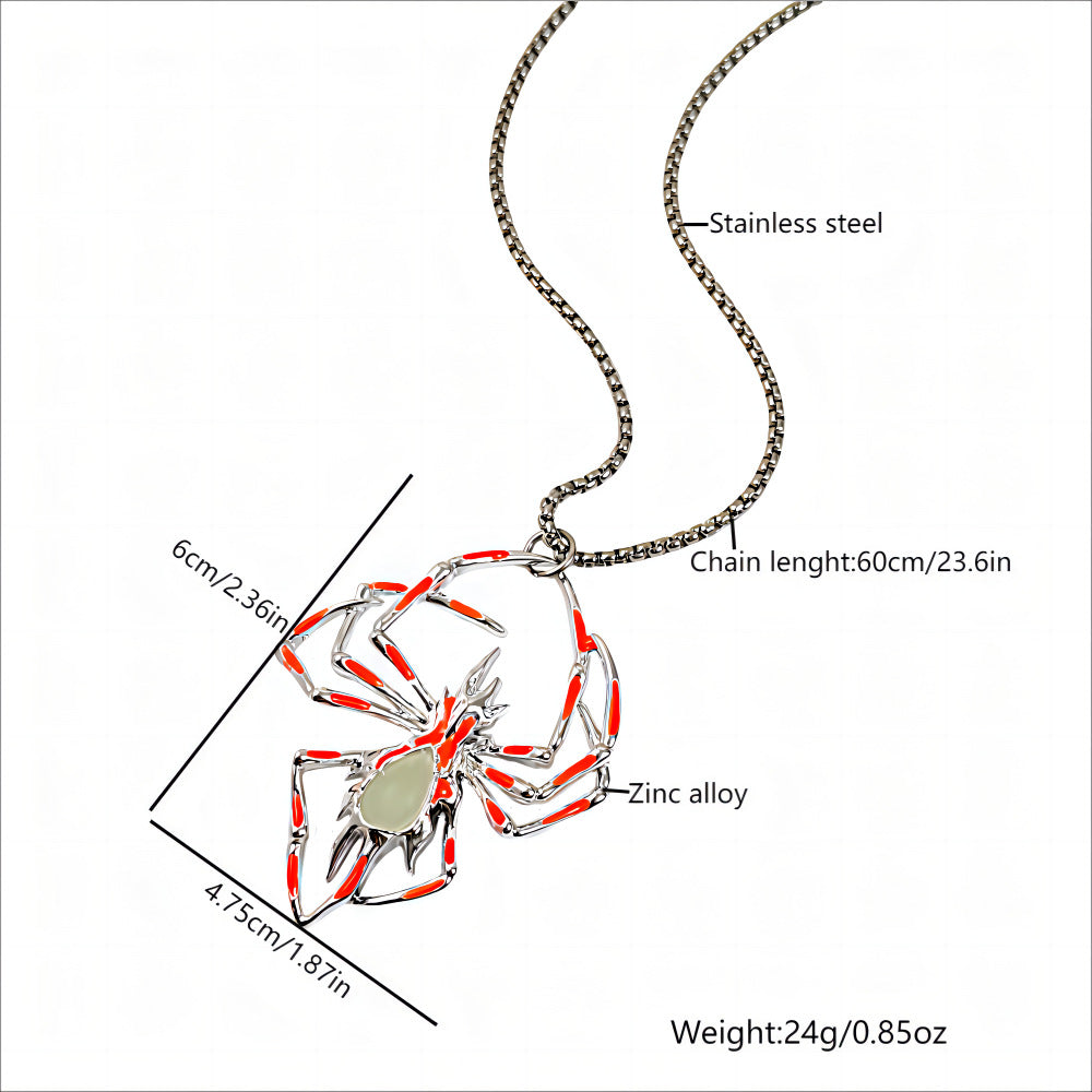 Halloween Glow in the Dark Spider Necklace, gemvire
