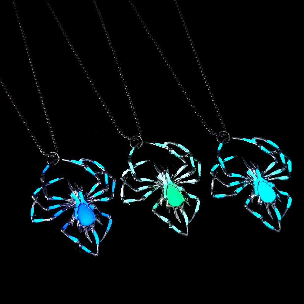 Halloween Glow in the Dark Spider Necklace, gemvire