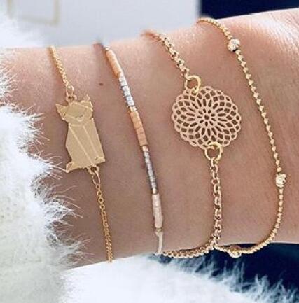 Bead Chain Bracelet and Anklet Set for Women ,gemvire