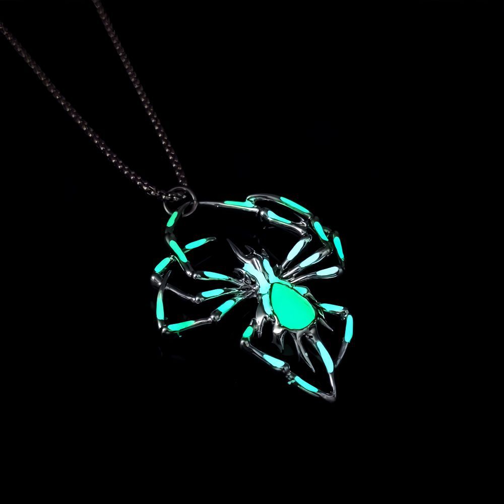 Halloween Glow in the Dark Spider Necklace, gemvire
