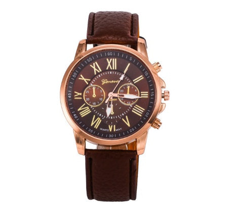 Retro Geneva Three Eye Quartz Couple Watch for Men and Women, gemvire