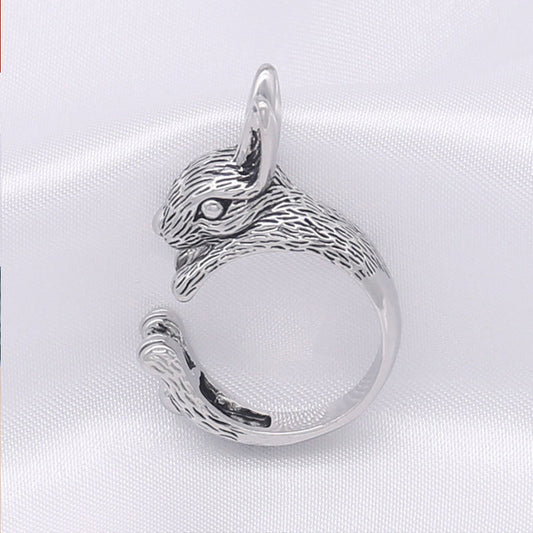Zodiac Rabbit Ring for Women  Vintage Hip Hop Jewelry, gemvire