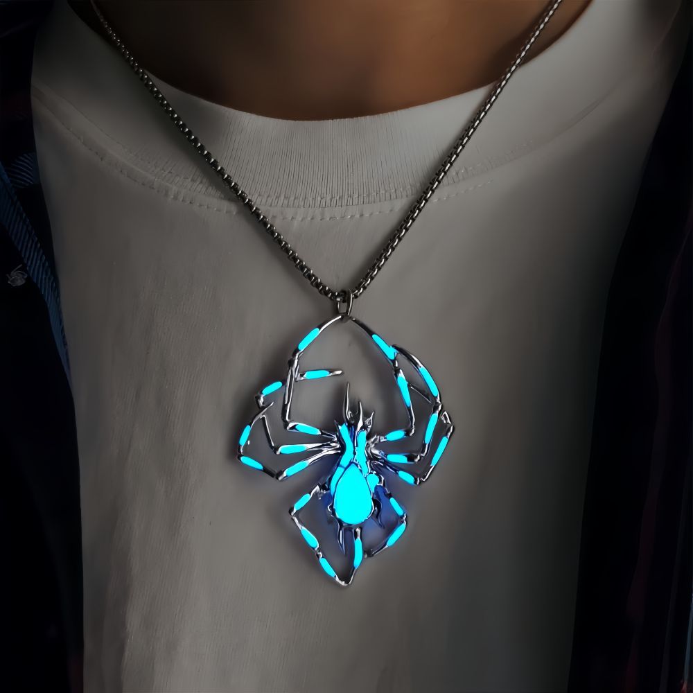 Halloween Glow in the Dark Spider Necklace, gemvire