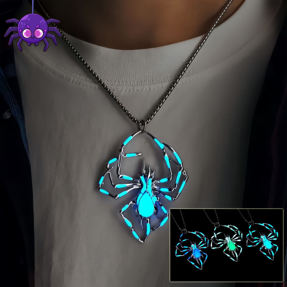 Halloween Glow in the Dark Spider Necklace, gemvire
